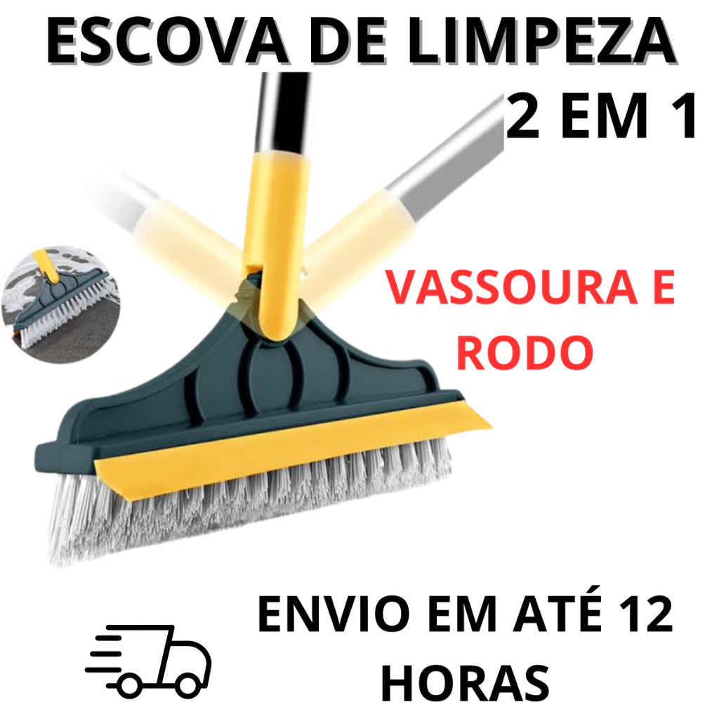 Vassoura e Rodo de Limpeza Esfregão 2 em 1 –  Multifuncional