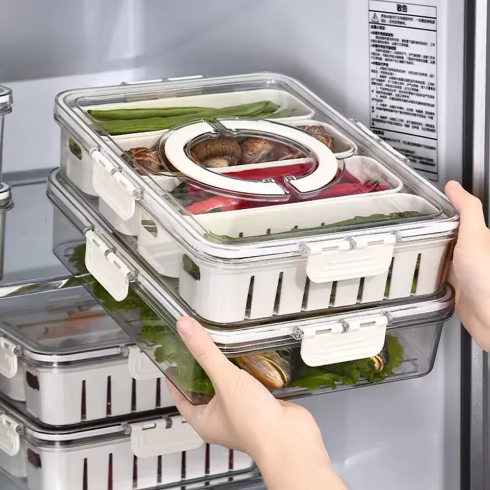 Organizador Hermético Multiuso para Geladeira – Conserva Frutas e Alimentos com Praticidade