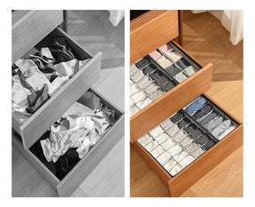 Organizadores de Gavetas para Roupas Íntimas Kit com 4  – Design Dobrável, Resistente à Umidade