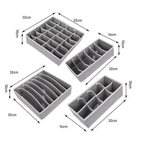 Organizadores de Gavetas para Roupas Íntimas Kit com 4  – Design Dobrável, Resistente à Umidade
